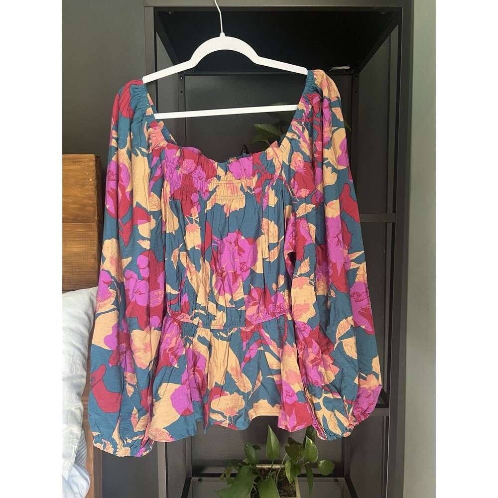 Oddy 2XL NWT Boho Blouse Plus Size Flowy Bright